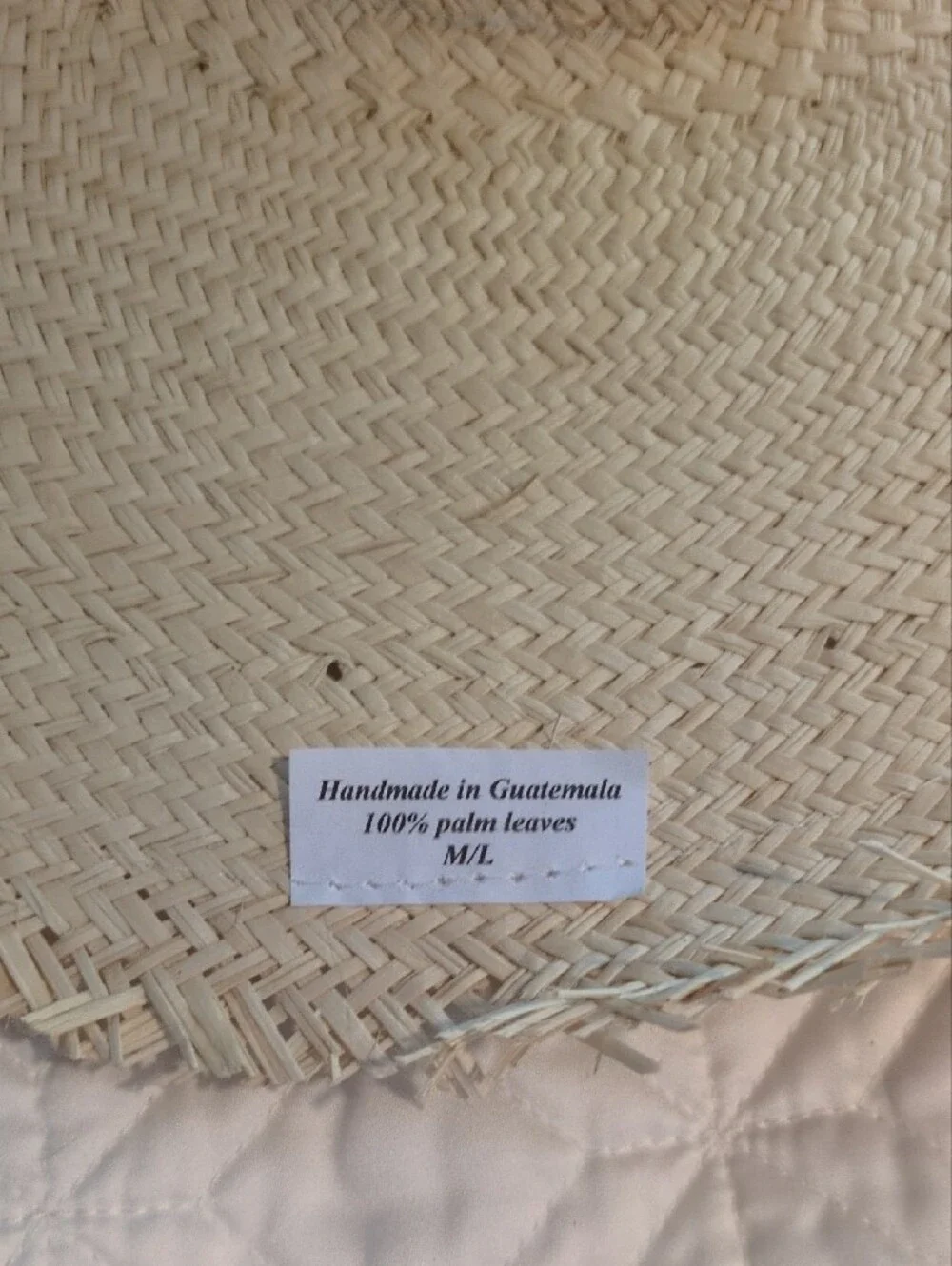 Sunshine Tienda Natural Palm Straw Wide Brim Sun Hat with Colorful Strap Accent - Picture 2 of 4